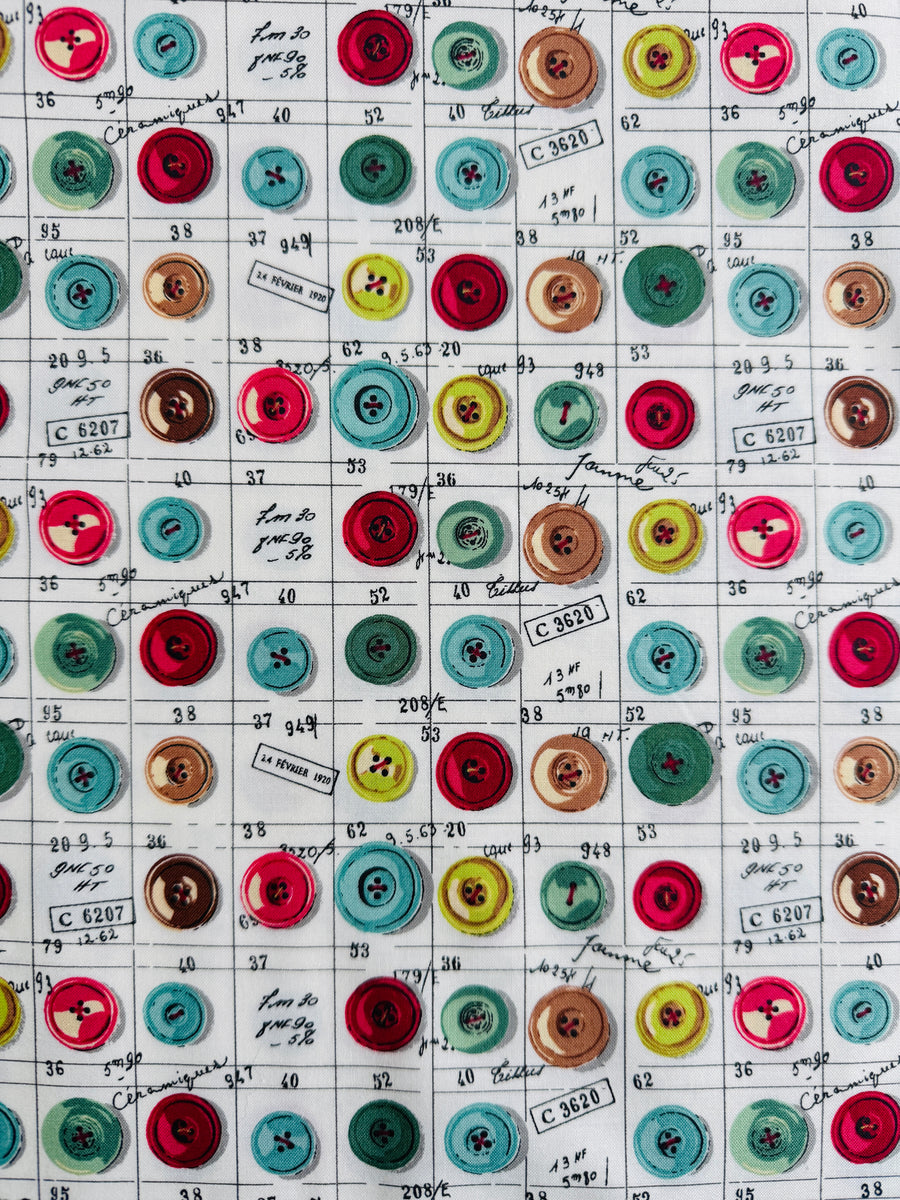 Button Sheet - White - Suzuko Koseki - Yuwa – Sunny Day Supply