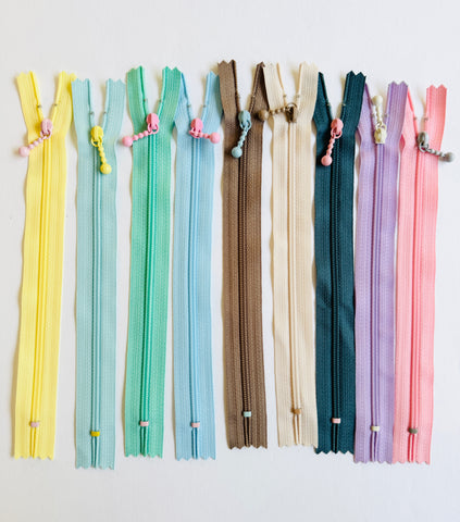 Colorful Pearl Drop Zipper Set - 9 piece set - Japanese Import