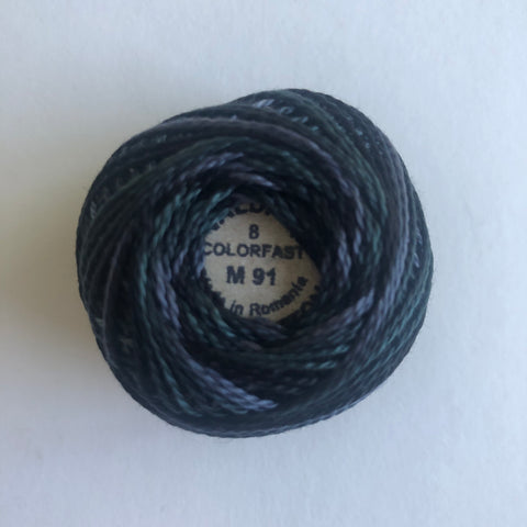 Valdani Size 8 Perle Cotton - Color M91 - Black Night Variegated