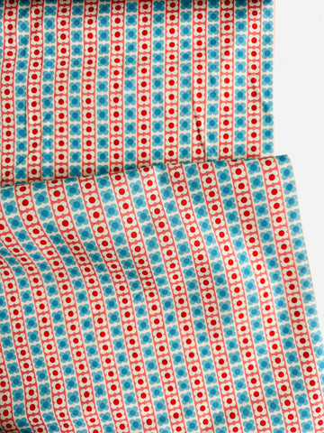 Flower Days - Flower Stripe - Red and Blue - Koko Seki