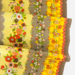 70's Flower Design - Flower Days Border - Brown - Koko Seki