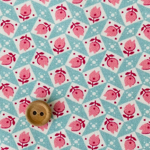 Textile Pantry's 30's - Tulips - Mint - Textile Pantry
