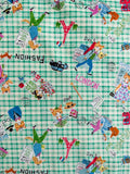 Cats and Dogs Plaid - Green - Sobakasu Kids- Yuwa