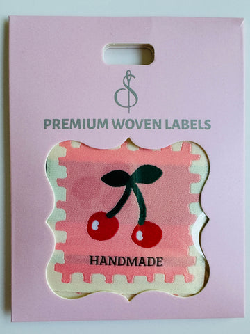 Cherry Pink Woven Labels - Minki Kim of Sewing Illustration