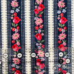 Tulip Stripe - Navy - Atsuko Matsuyama - 30's Collection - Yuwa’s