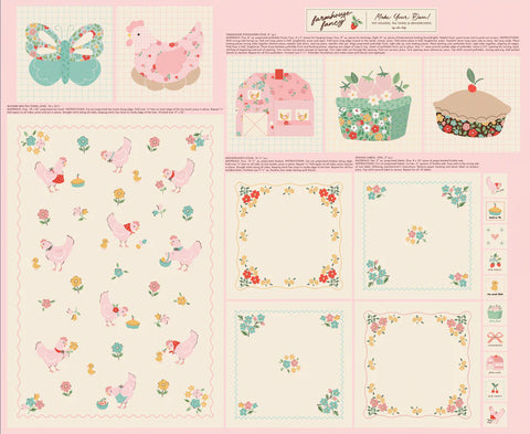 Farmhouse Fancy - Tea Towel Project Panel - Elea Lutz - Poppie Cotton