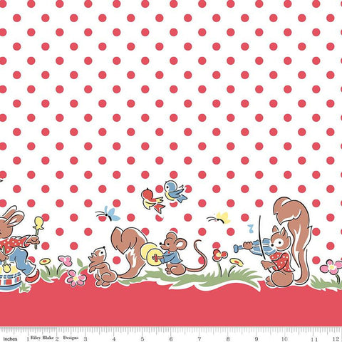 Love Notes - Border Print - White - Cottage Mama - Riley Blake