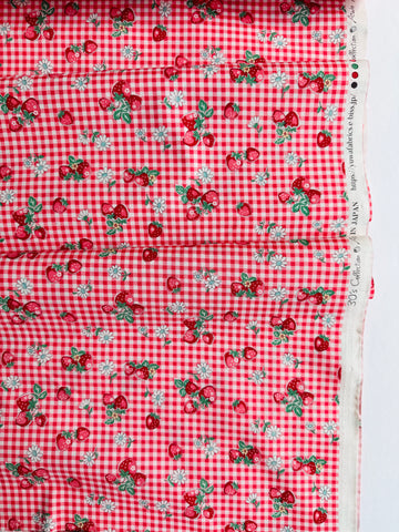 Check & Strawberry - Red (E) - 30's Collection - Atsuko Matsuyama - Yuwa