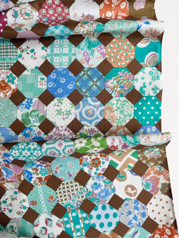 Ka's Favorite Feedsack - Octagon - Brown - Textile Pantry