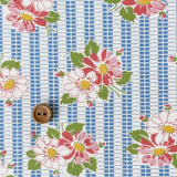 Pantry 30's Collection - Bouquet and Stripe - Blue (C) - Textile Pantry