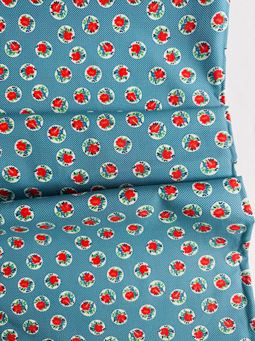 Circle Rose on Dot - Blue - MomnSon