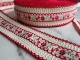 Scalloped Roses - Red - Vintage Ribbon