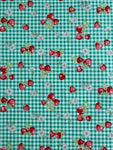 Check & Strawberry - Green (D) - 30's Collection - Atsuko Matsuyama - Yuwa