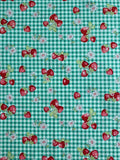 Check & Strawberry - Green (D) - 30's Collection - Atsuko Matsuyama - Yuwa