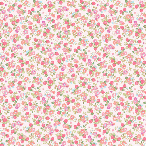 Find Me - Strawberry - Peach and Pink Floral on Blush background - Cosmo
