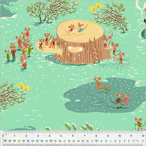 Studio Edit - Christmas Mice - Aqua - Heather Ross - Windham