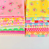 Antique Fabric Pinks + Sunny Day - Fat Eighth 17 piece Neon Bundle