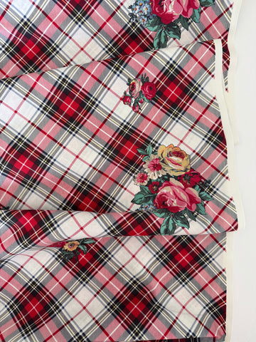 Check and Roses - White and Red - Yoko Okamoto - Yuwa
