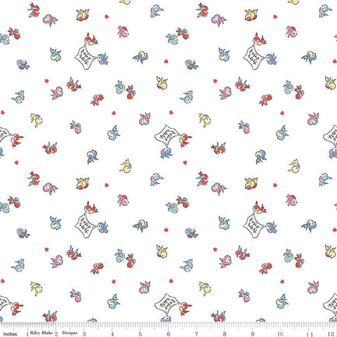 Love Notes - Songbirds - White - Cottage Mama - Riley Blake