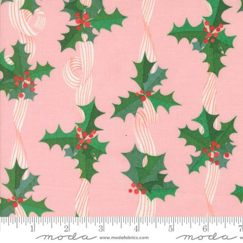Tiny Christmas - Holly Stripe - Cotton Candy - LizzyHouse - Moda