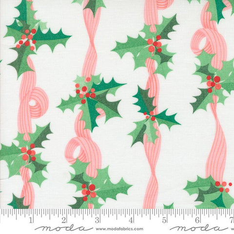 Tiny Christmas - Holly Stripe - Snow - LizzyHouse - Moda