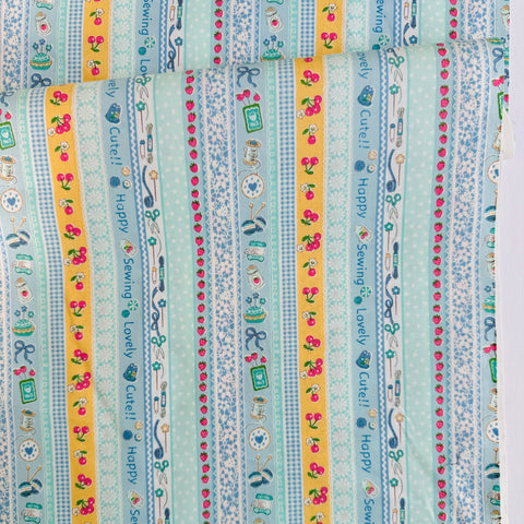 Sewing Ribbon - Blue (C) - Atsuko Matsuyama - 30's Collection - Yuwa