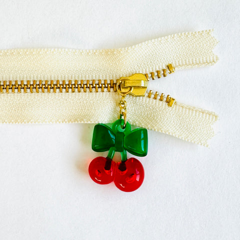 Cherry Fruit Zipper - Red Cherry Ribbon - Atsuko Matsuyama