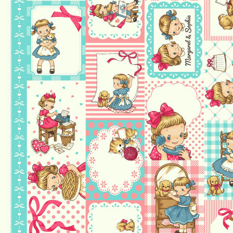 Margaret & Sophie 8- Little Memory Message - Aqua - Quilt Gate