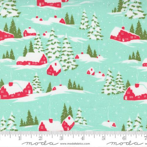 Merry Little Christmas - Snow Scene - Aqua - Bonnie & Camille - Moda