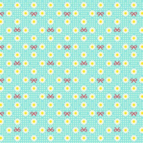 Margaret & Sophie 8- Retro Margaret Flower - Aqua - Quilt Gate