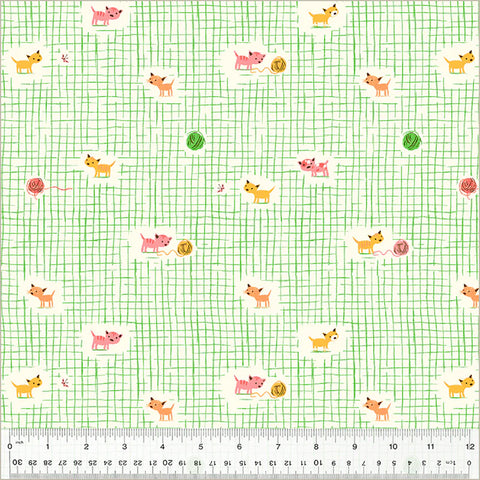Studio Edit - Kitten Plaid - Green - Heather Ross - Windham