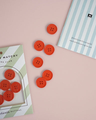 Retro Buttons - Tomato - Red - Matchy Matchy Sewing Club