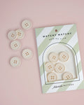 Retro Buttons - Cream Puff - Off White - Matchy Matchy Sewing Club