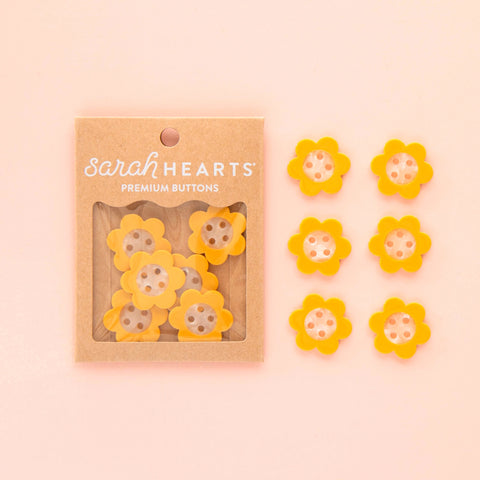 Yellow Daisy Button - Large - Sarah Hearts