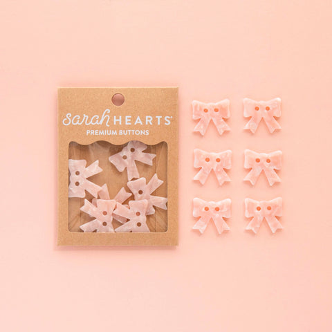 Pink Bow Button - Large - Sarah Hearts