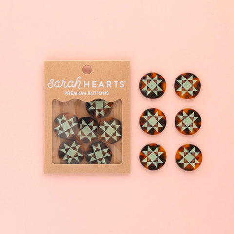 Quilt Star Button - Large - Sarah Hearts