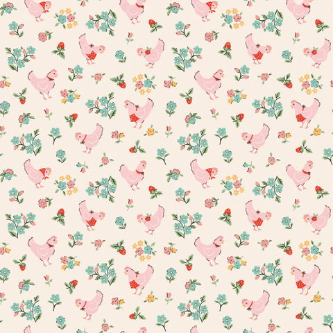 Farmhouse Fancy -Spring Chicken - Natural - Elea Lutz - Poppie Cotton