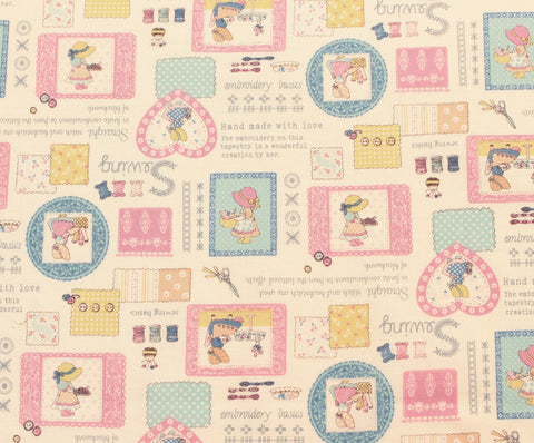 Sunbonnet Sue Sewing - Off White - Japanese Import