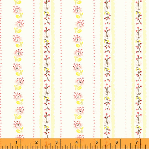 Floral Stripe - Ivory - West Hill - Heather Ross - Windham