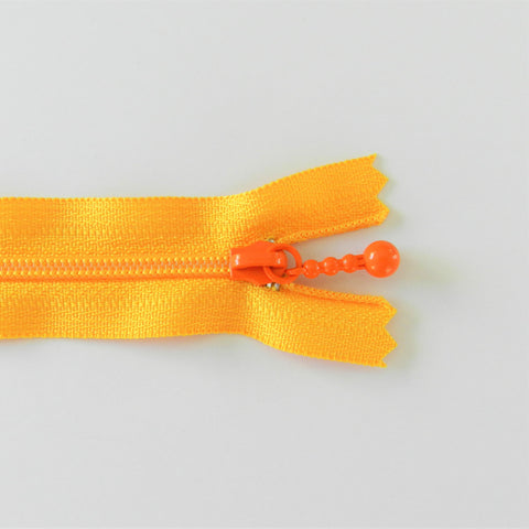 Pearl Drop Zipper - Brights - School Bus Yellow with Orange Pull