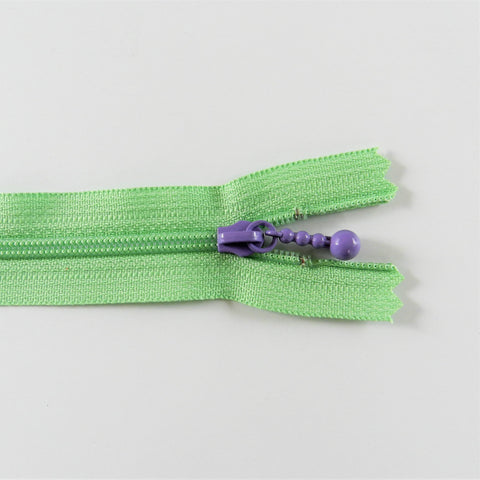 Pearl Drop Zipper - Pastel - Mint with Purple Pull