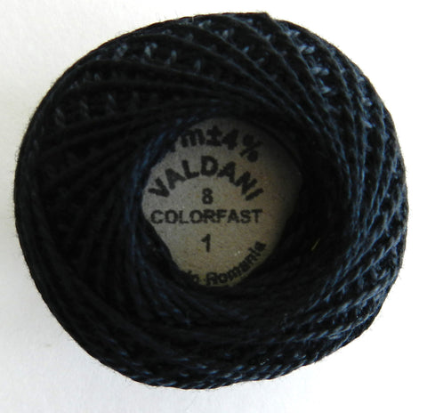 Valdani Size 8 Perle Cotton - Color 1 Black
