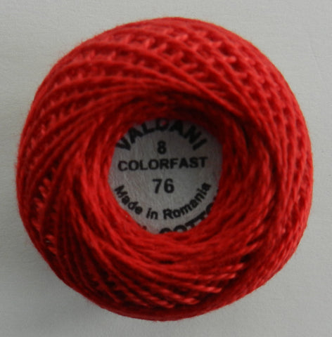 Valdani Size 8 Perle Cotton - Color 76 Christmas Red