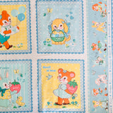 Lovely Animal Panel - Baby Blue - 30's Collection - Atsuko Matsuyama - Yuwa