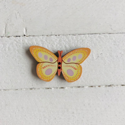 Atelier Bonheur du jour - Buttons - Butterfly in Flight - Yellow