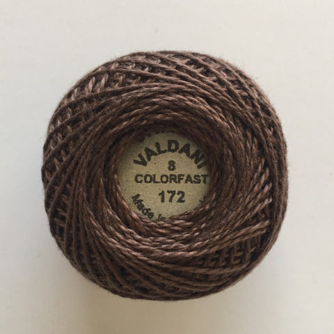 Valdani Size 8 Perle Cotton - Color 172 Rich Medium Brown